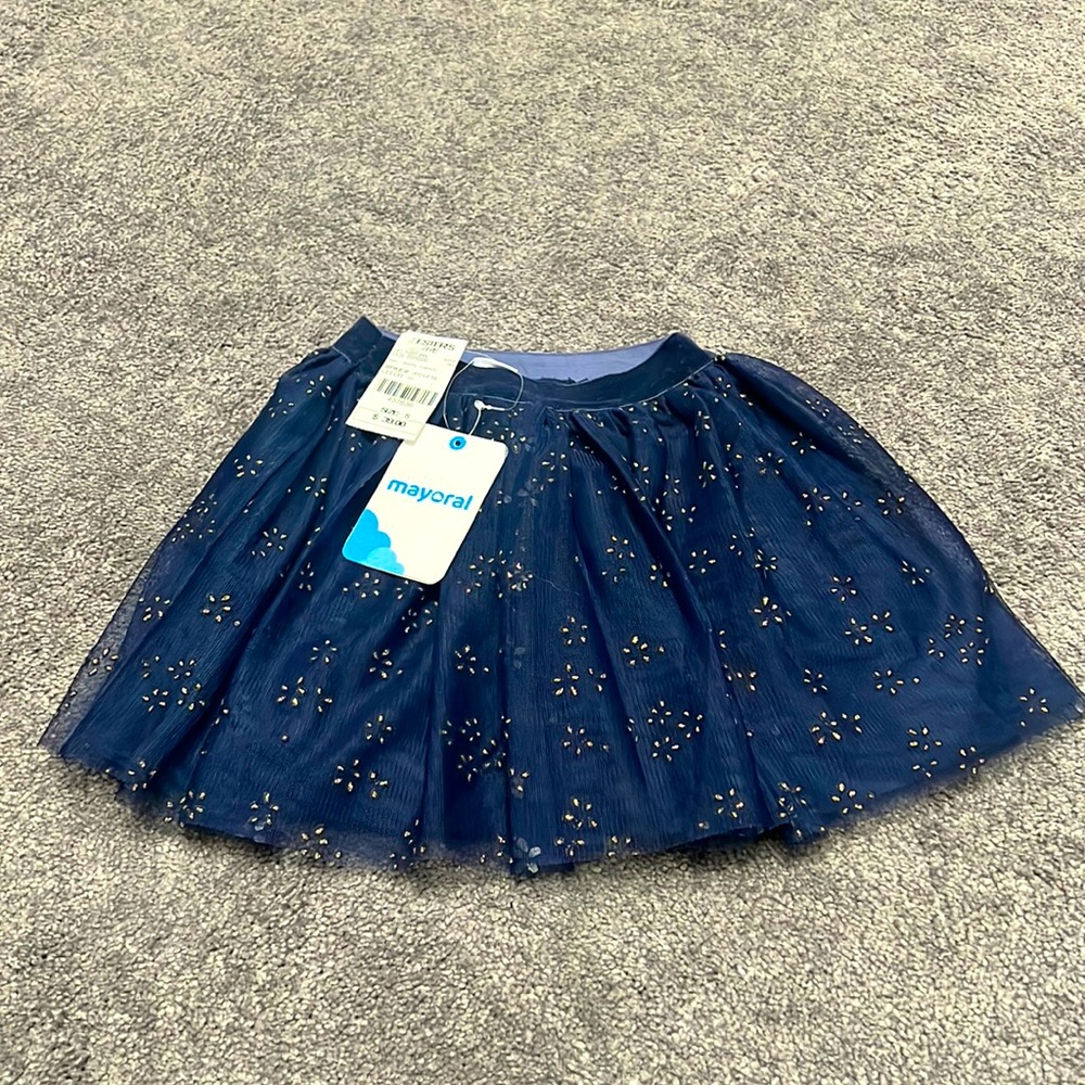 Adorable, navy blue toddler size 5, mayoral, tutu styled skirt